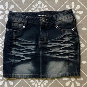 Miss Sixty Black High-waisted Denim Skirt